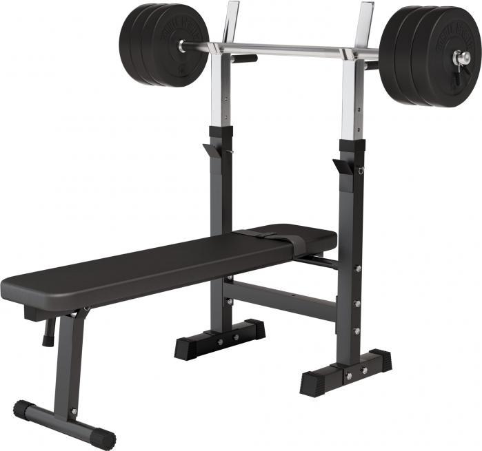 Gorilla Sports Ensemble d'haltères longs en plastique 38kg-70kg