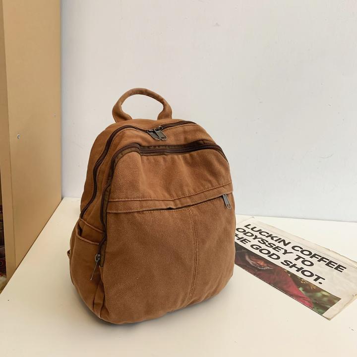 Only-Bags.Store Casual Rucksack, geeignet für High School und College-Studenten, solide Farbe Canvas Rucksack