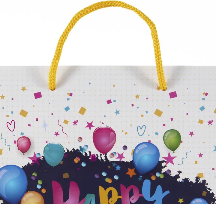Produktbild Idena Geschenktasche Happy Birthday Ballons Kupferpapier 128g/m² 18x23x8cm (Geschenkbox, 1 x)