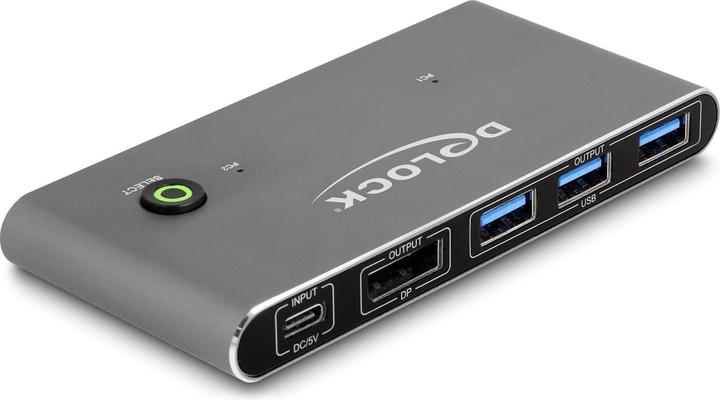 Delock Commutateur KVM DisplayPort 8K 30 Hz avec USB 5 Gbps