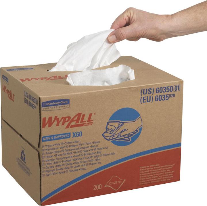 Produktbild Wypall Wischtücher X60 1-lagig 42,6x31,7cm Bragbox weiss (1 Stk.)