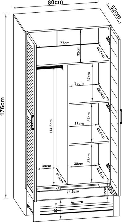 Immagine prodotto En.Casa Finning (80 x 52 x 176 cm)