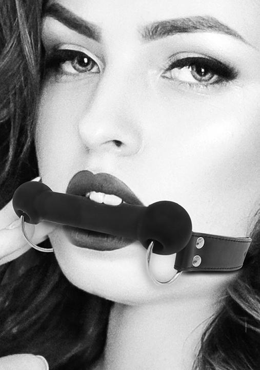Actual product image Ouch! Silicone Bit Gag - With Adjustable Bonded Leather Straps