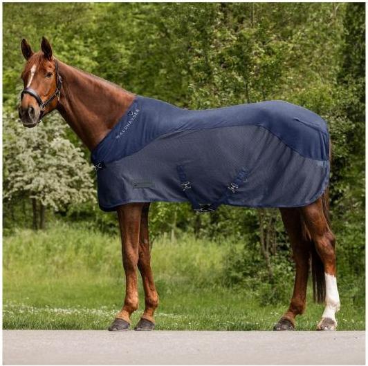 Produktbild Waldhausen Fleece-Fliegendecke Comfort für Pferde Blau 165 cm (165 cm)