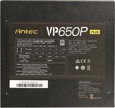 Image du produit Antec Série VP PLUS VP650 PLUS (650 W)