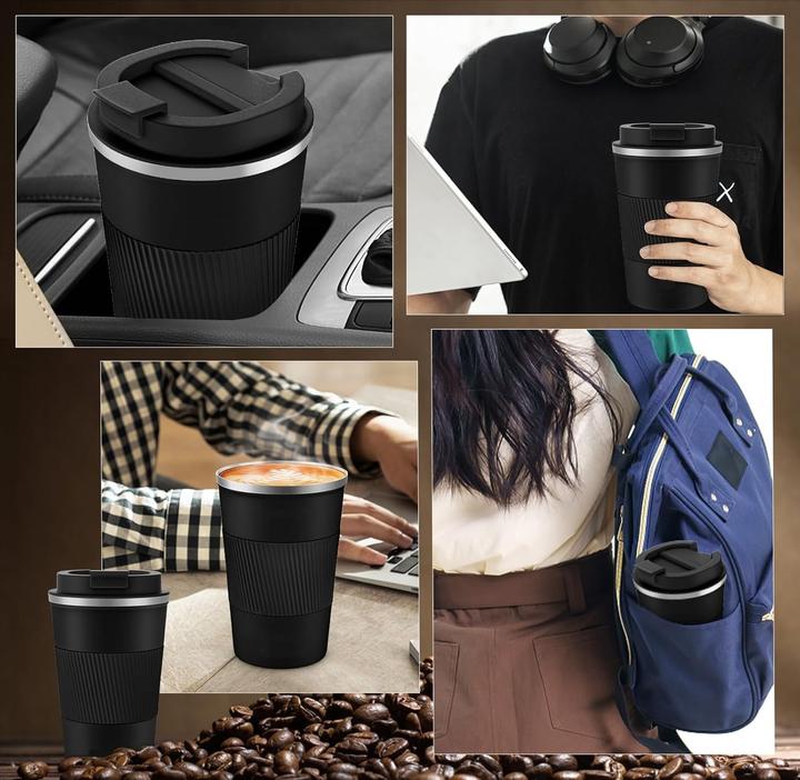 Image du produit ASMI Gobelet thermique en acier inoxydable, Gobelet à café, Gobelet Auto-Tumbler, 900ml (0.89 l)