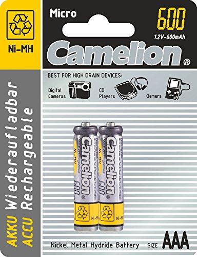 Actual product image Camelion NiMH AAA 1.2 V - 600 mAh (2 pcs./blister pack) (2 pcs., AAA, 600 mAh)