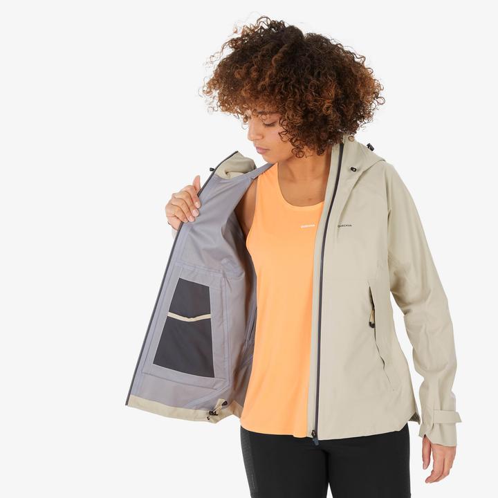 Immagine prodotto Quechua Giacca da trekking da donna impermeabile per escursioni in montagna - MH500 beige (L)