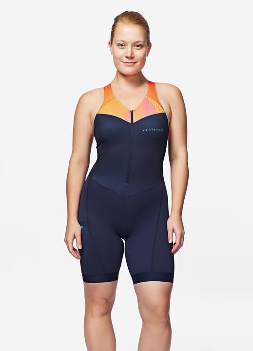 Van rysel Women'S Short-Distance Triathlon Trisuit - Navy/Orange