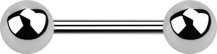 Star Piercing Steriler Barbell silber mit zwei Kugeln (ohne Messing, Titan G23)