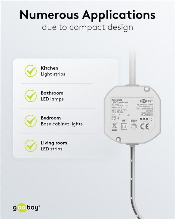 Actual product image Goobay LED transformer 12 V/12 W