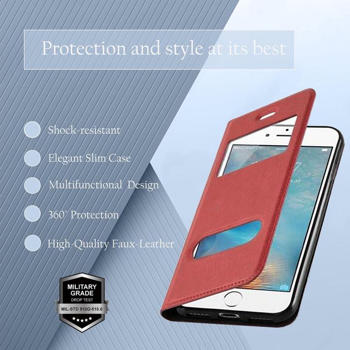 Actual product image Cadorabo Book with View double window cover (Apple iPhone 7, Apple iPhone SE (2nd Gen))