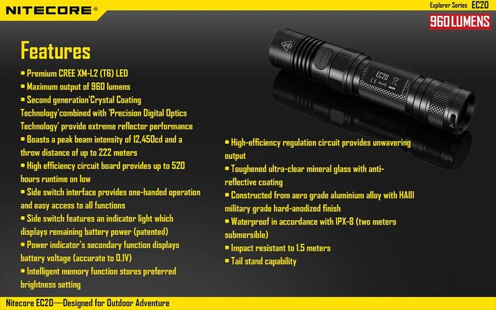Immagine prodotto Nitecore Ec20 (12.80 cm, 960 lm)