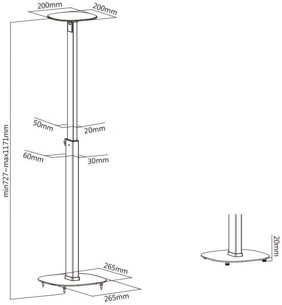 Actual product image myWall HS 23 L (1 pair, Stand, Height-adjustable)