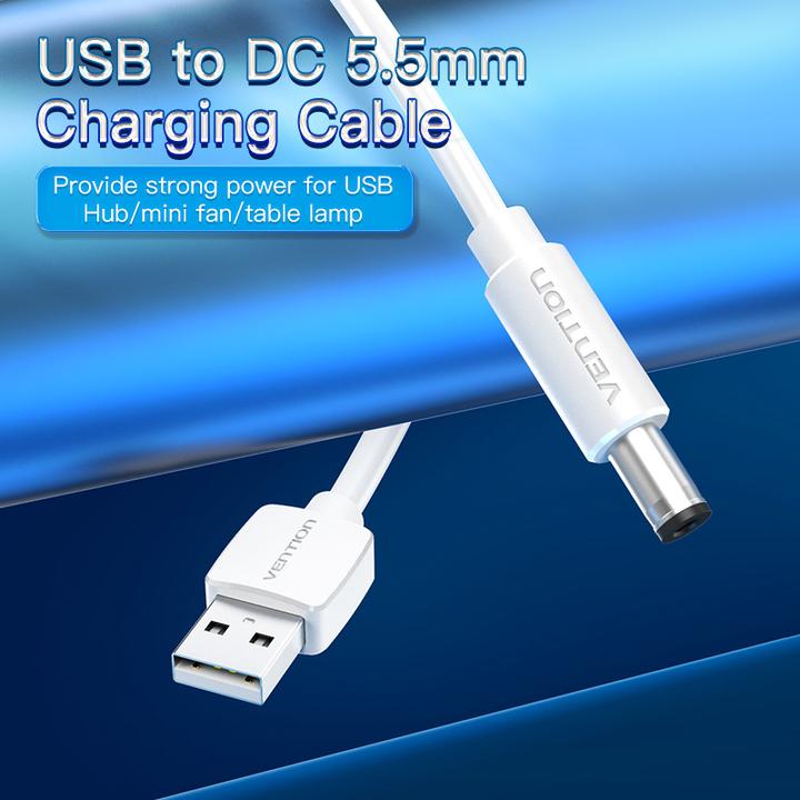 Actual product image Vention USB A – DC 5.5mm (1.50 m)
