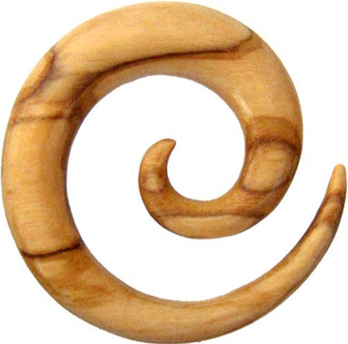 Star Piercing Dehnspirale aus Olivenholz (Organisch, ohne Messing)