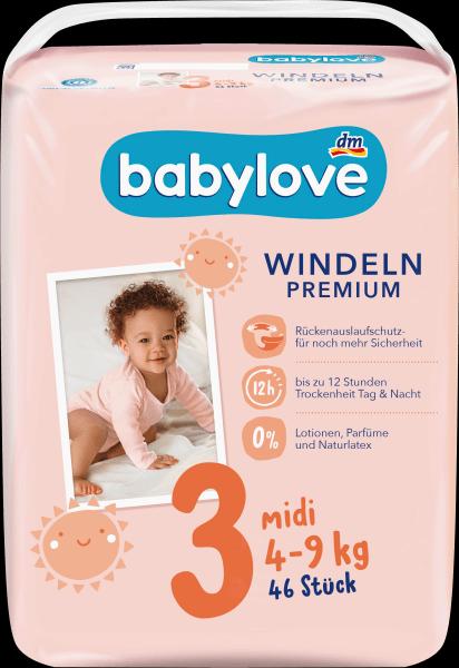 Produktbild dm babylove Premium-Windeln (Gr. 3, Tragepack, 46 Stück)