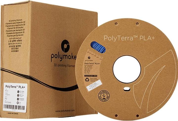 Image du produit Polymaker Bobine de carton Polyterra Pla Plus, Bleu, 1 kg, 1.75mm (PLA+ LECTURE, 1.75 mm, 1000 g, Bleu)
