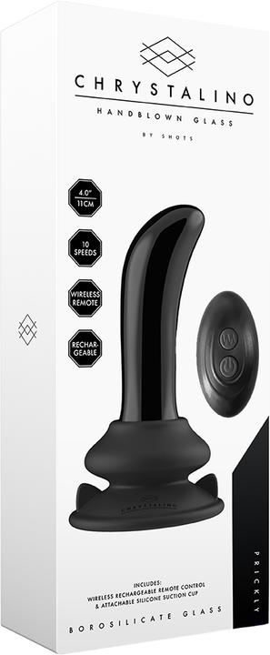 Produktbild Shots Prickly - Glass Vibrator - With Suction Cup and Remote - Rechargeable - 10 Speed