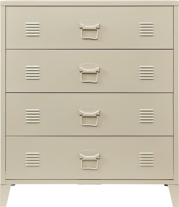 Produktbild En.Casa Metallschrank Hämeenlinna mit 4 Schubladen 80x40x92 cm Kamelfarben (80 x 40 x 92 cm)