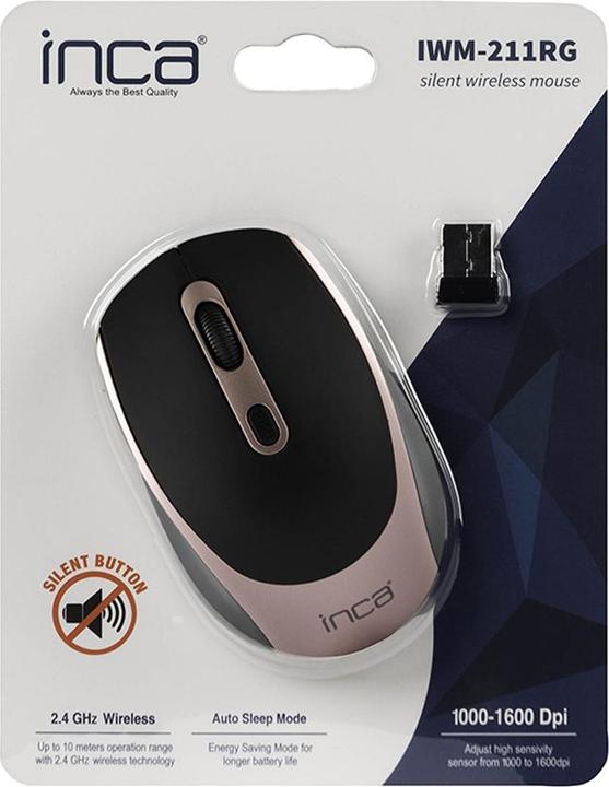 Produktbild Inca Maus IWM-211RG Nano-USB, Wireless, 1600 DPI, Silent,RS retail (Kabellos)
