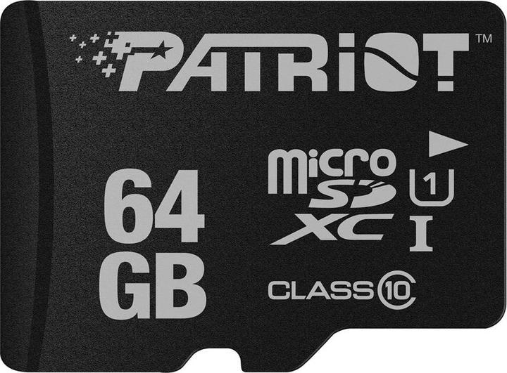 Produktbild Patriot MicroSDXC UHS-I Klasse 10 (64 GB, microSDXC, U1, UHS-I)
