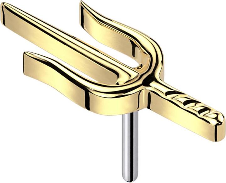 Star Piercing Threadless Dreizack vergoldet (ohne Messing, Titan G23)