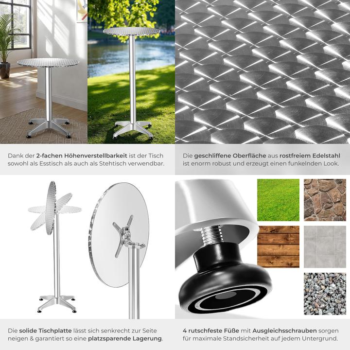 Image du produit tectake Tables de bistrot (Ø 60 x 114 cm)