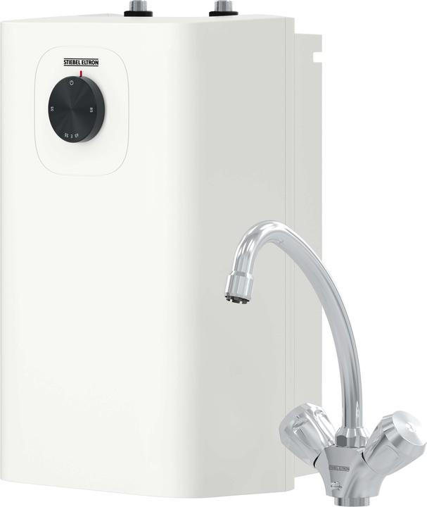 Produktbild Stiebel Eltron UFP 5 Trend inkl. Armatur TWS-W mit Stecker, thermostop, Untertischboiler 5 l Niederdruck, 2 kW