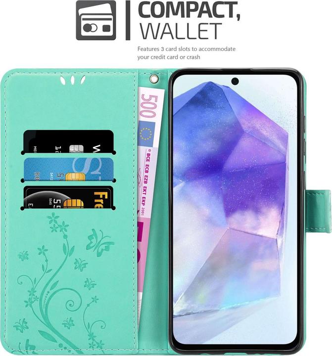 Actual product image Cadorabo Cover for Samsung Galaxy A55 with floral pattern (Samsung Galaxy A55)