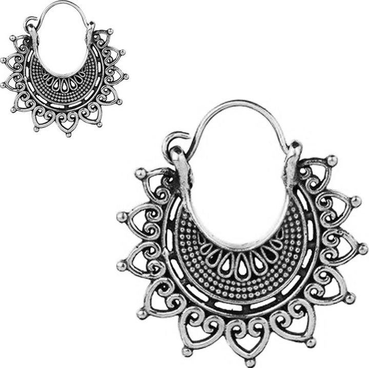 Star Piercing Ohrring silber Herzen mit Kugel (Messing)