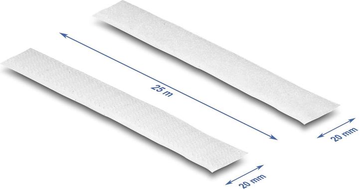 Actual product image Delock Velcro Tape 25 m x 20 mm with Adhesive and Fleece Tape White (20 mm)