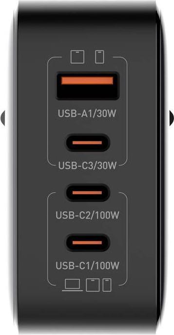 Produktbild Ldnio Q408 100W USB-A + 3x USB-C mains charger (black) (100 W)
