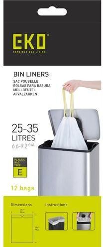 Markenlos Müllbeutel Eko Typ E 25-35L PE Weiss (72 x, 35 l)