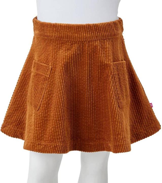 Immagine prodotto VidaXL Gonna per bambini con tasche in velluto a coste cognac 116,Materiale: 100 (116)