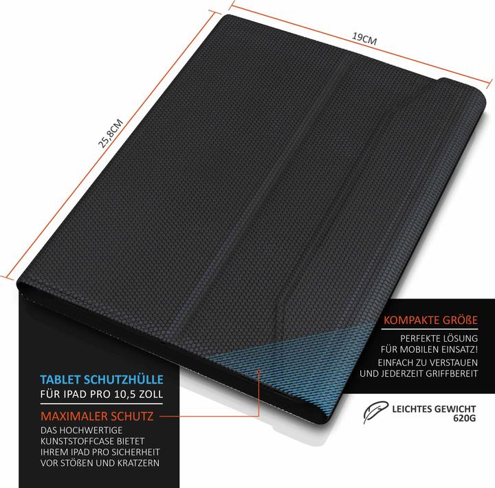 Immagine prodotto Aplic Tastiera per tablet, custodia in finta pelle per iPad Pro 10,5", tastiera Bluetooth con layout Apple (DE, iPad Pro 10.5)