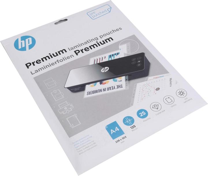 HP Film di laminazione Premium A4, 125 µm, 25 pezzi, lucido (A4, 25 Pezzo/i, 125 µm)