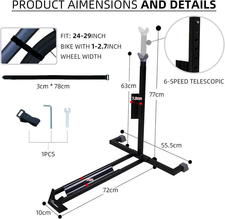 Actual product image CCLife Hochkant-Fahrradständer, höhenverstellbar
