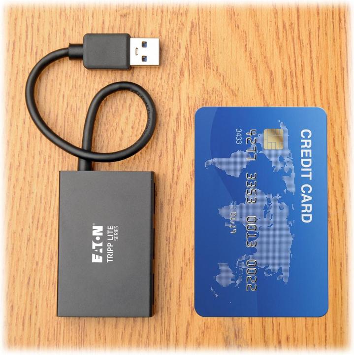 Actual product image Eaton 4-Port USB 3.0 SuperSpeed Slim Hub 5Gbps 4x USB-A Portable Aluminum (USB-C, 4 Ports)