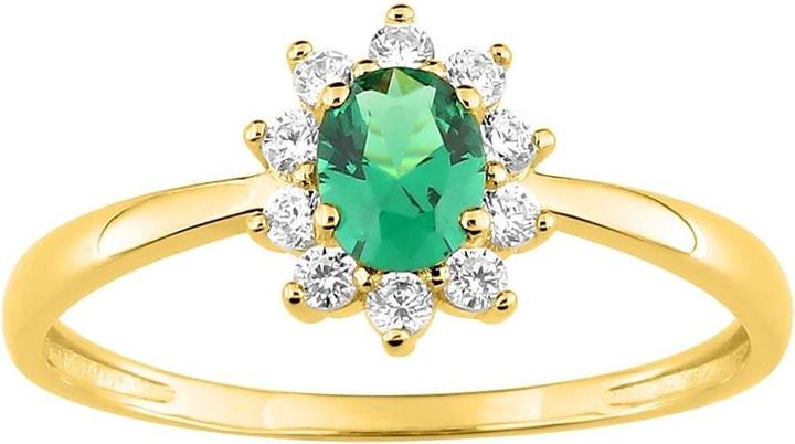 Lara Vergoldeter RING - GRÜNER ZIRKONIA - ZIRKONIA - GR. 52 (52)