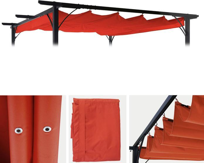 Swisshandel24 Ersatzbezug 320x250cm für Dach Pergola Pavillon 3x3m - terrakotta (320 cm, 250 cm)