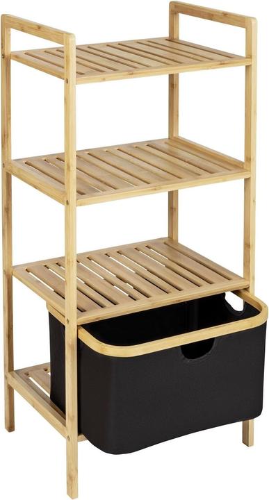Wenko Regal Ecori 44 x 93.5 cm, Nature/Schwarz (10 x 36 x 96 cm)