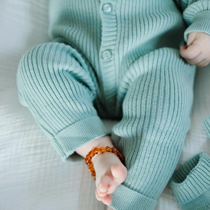 Actual product image Zero.99 Newborn Set 5 pcs. - Blanket, Buttoned Sleepsuit, Scratch Mitts, Booties, Hat, Mint (50, 56, 62, 68)