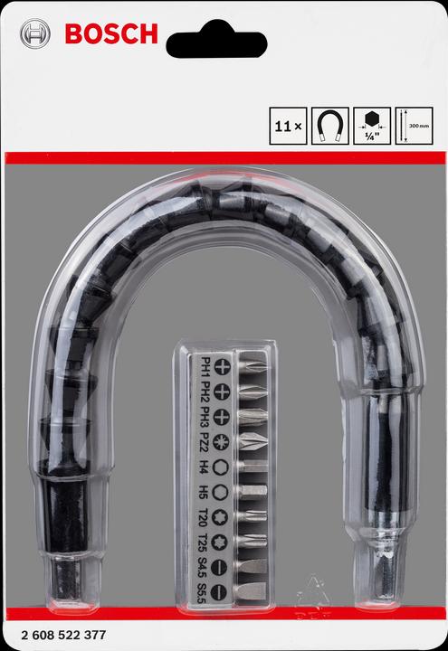 Actual product image Bosch Professional Zubehör 11 pcs. flexible plastic extension SDB (Cross Phillips PH M1, Cross Phillips PH M2, Cross Phillips PH M3, Cross Pozidriv PZ M2, Hexagon socket TX M20, Hexagon socket TX M25, Hexagonal (hexagonal) M4, Hexagonal (hexagonal) M5)