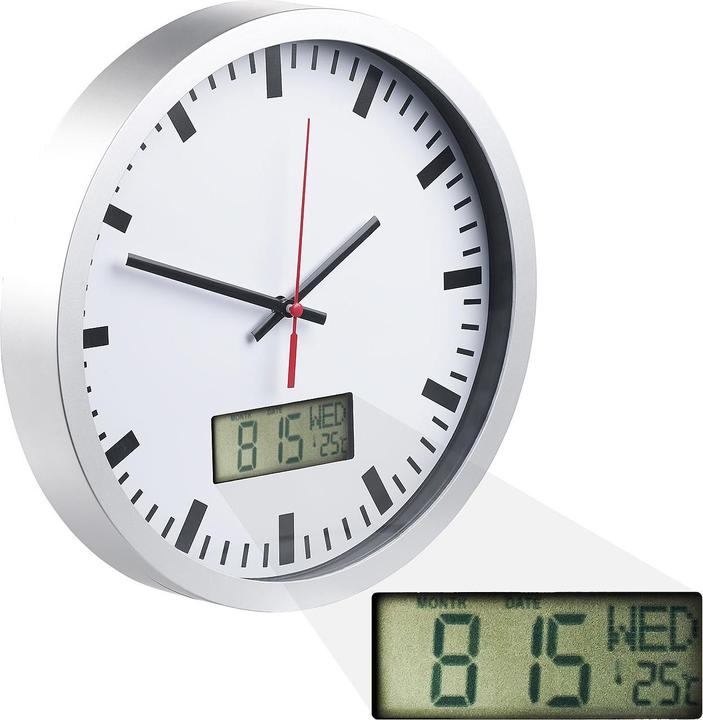 Produktbild St. Leonhard Analoge Wanduhr mit Datums- & Temperaturanzeige (25.50 cm)