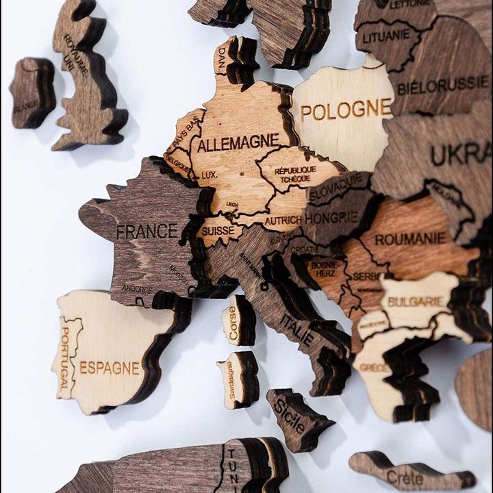Image du produit Enjoy The Wood Carte du monde en 3D (120 x 200 cm)