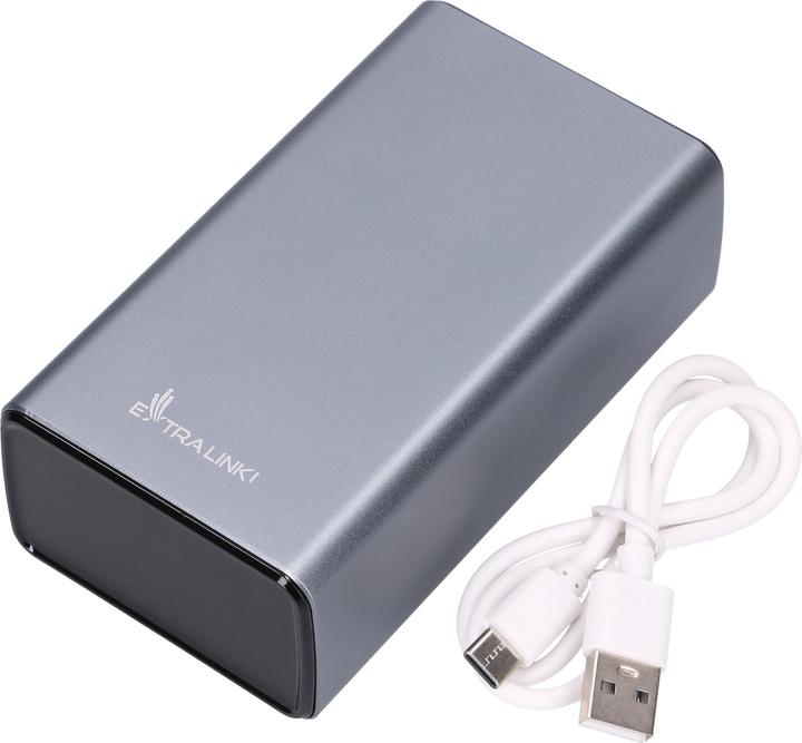 Actual product image Extralink EPB-127 30000mAh Srebrny | Powerbank | Power bank, 65W PD, USB-C (30000 mAh, 65 W, 111 Wh)