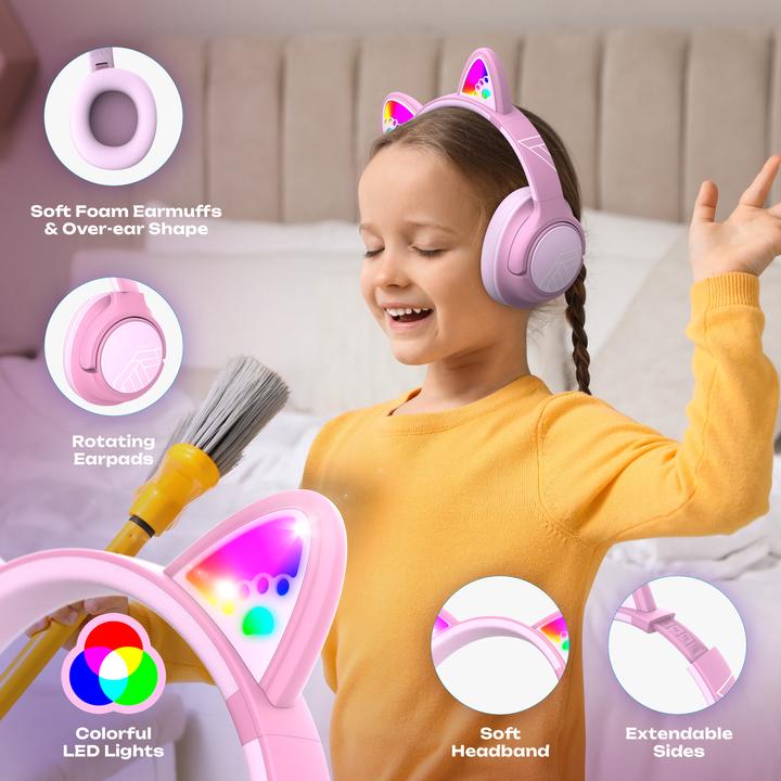 Actual product image PowerLocus Bobo Bluetooth-Kinderkopfhörer pink