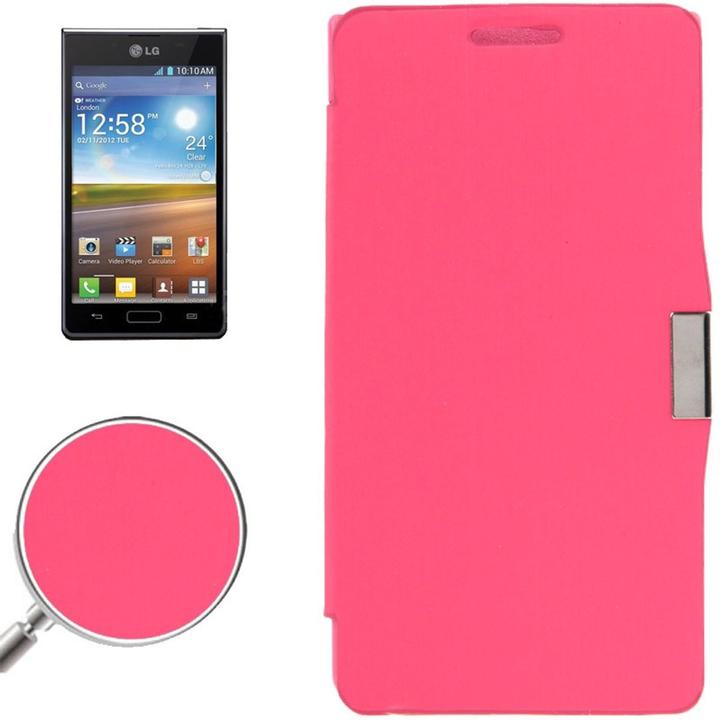 Produktbild König Design Handyhülle Tasche für LG Optimus L7 / P700 pink gebürstet (LG Optimus L7)