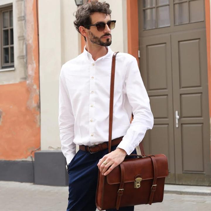 Image du produit Only-Bags.Store Porte-documents avec ceinture en cuir, sac à dos convertible
